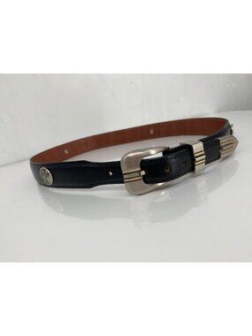 Jardine Collection 34 Leather Game Day Tulane Green Wave Concho Belt Black Brush
